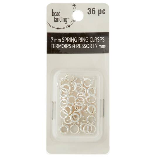 12 Packs: 36 ct. (432 total) 7mm Silver Spring Ring Clasps by Bead Landing™